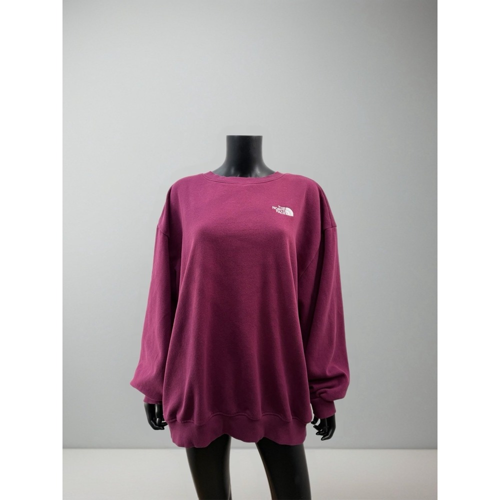 The North Face Crewneck Sweatshirt Purple Women's‎ XXL Oversized Logo Fleece